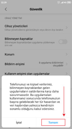 bilinmeyen kaynaklar aktif etme