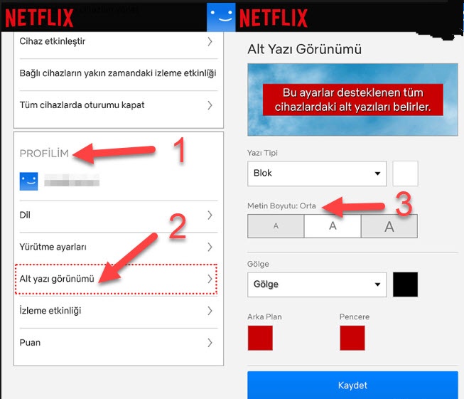 Netflix Alt Yazı Ayarları Değiştirme Nasıl Yapılır - Netflix Alt Yazı Fontu Değiştirme - Netflix Alt Yazı Rengi Değiştirme - Netflix Alt Yazı Font Büyüklüğü Değiştirme