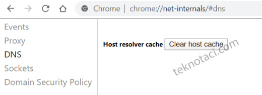 Chrome Dns Önbelleği Temizleme