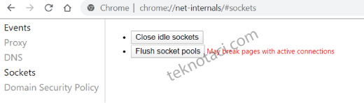 Flush Socket Pools Ayarı DNS