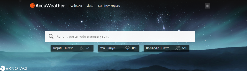 AccuWeather - En iyi Hava Durumu Web Siteleri