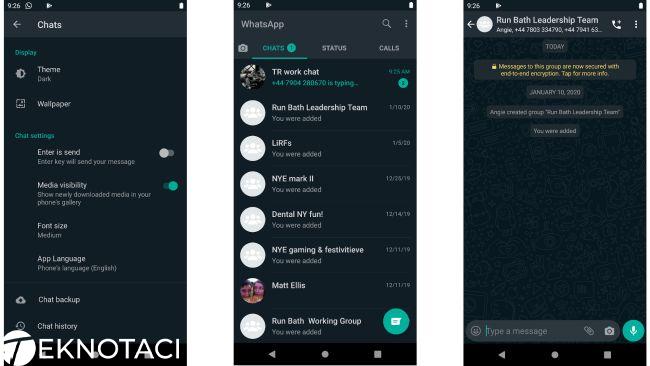 Android Whatsapp Karanlık Mod