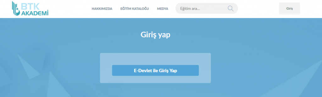 btk akademi e-devlet ile giris