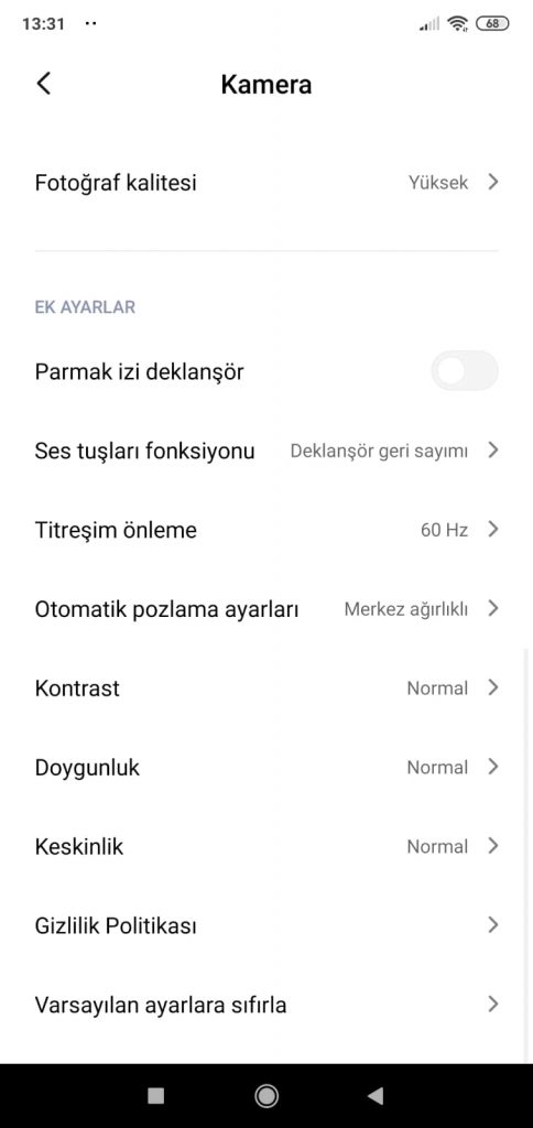 parmak izi deklanşör